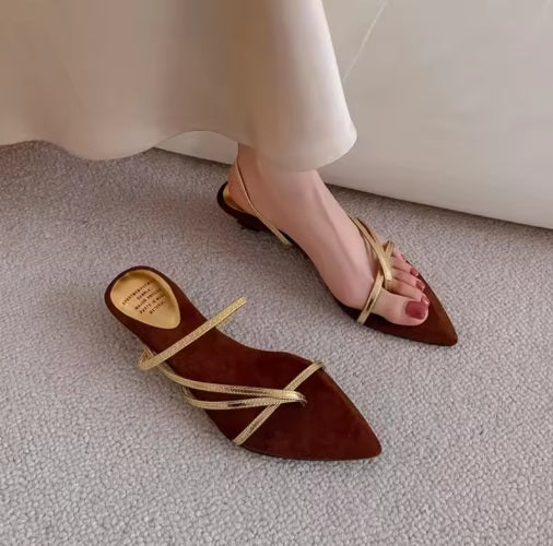 Sandalias abiertas contraste tipo Antonieta