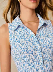 Vestido recto aguamarina tipo camisa
